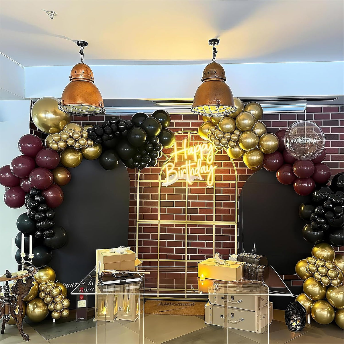 Pastel Balloons Whimsical Christmas Rainbow Colorful Birthday Balloon – Fun for Kids & Family - Black Gold Red - image 4