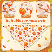 Chunful 30 Pcs Fall Bandanas for Dogs Autumn Dog Bandanas with Maple Leaves Pumpkin Patterns Soft Bibs Adjustable Triangle Doggie Scarf for Small Medium Large Pet Fall Costume 25.6 x 17.7 x 17.7 Inch