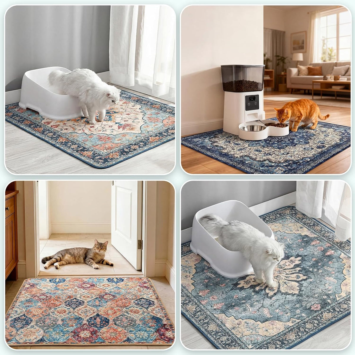 Hompet Cat Litter Mat 2 Pack - 18x54 Inch (Pack of 2) / Husk Birch Sunflower - image 3