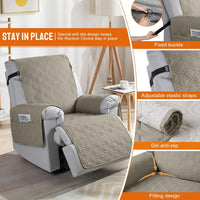 VANSOFY 100% Waterproof Recliner Chair Covers - Khaki / 30" - image 3