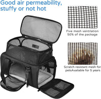 Wakytu TSA & Airline Approved Soft Pet Carrier for Cats/Dogs - 17.7"L x 11.0"W x 8.3"H / 2.0 Black - image 3