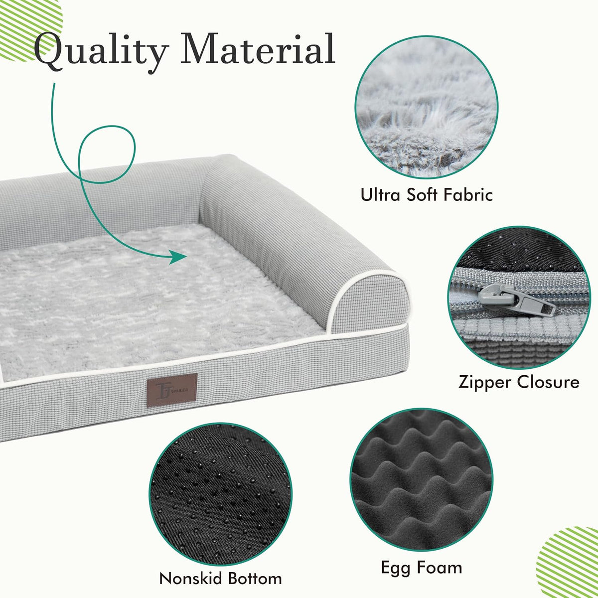 Orthopedic Dog Beds for Large Dogs - XL(42x30x7.5)Inches / Grey - image 4