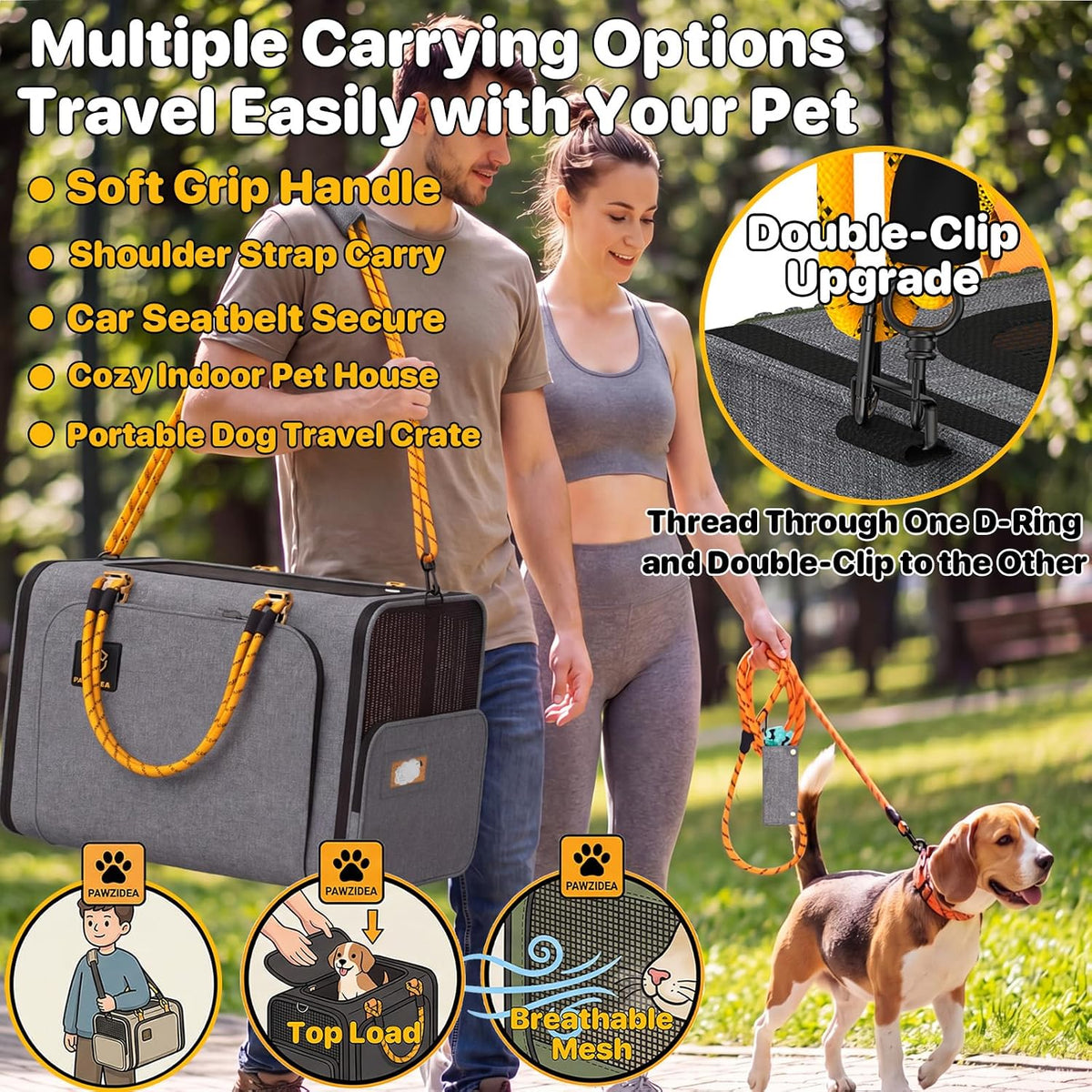 Expandable Pet Carrier for Small Cats & Dogs - 24.0"L x 16.0"W x 16.0"H / Mid-Hemp Gray - image 4