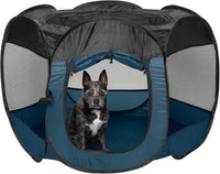 FurHaven Soft-Sided Dog & Cat Playpen - Sailor Blue / Small