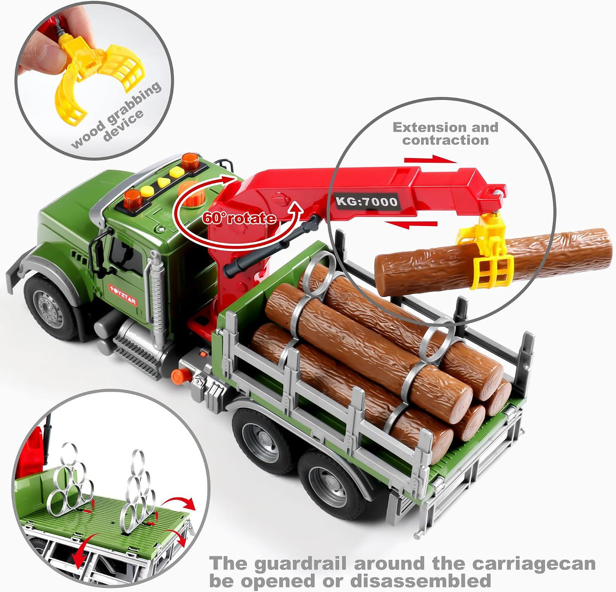 Dwi Dowellin Kid Trucks Toys for Boys Age 3-5 - farm truck - image 4