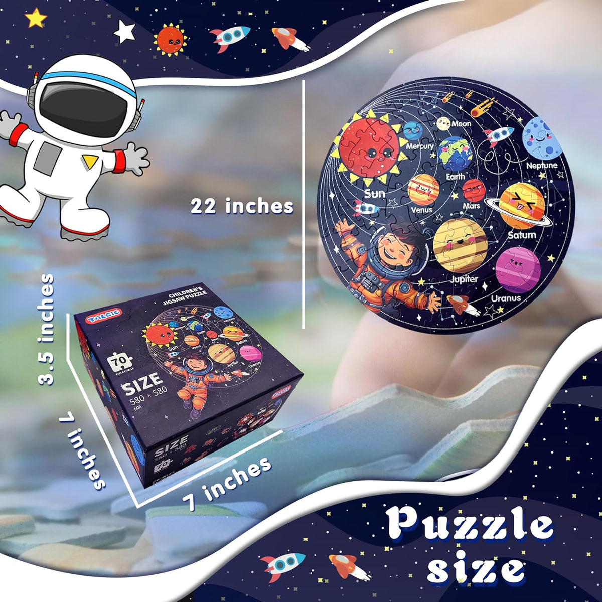 TALGIC Jumbo Floor Puzzle for Kids Ages 4-6 - Multi-colored - image 4