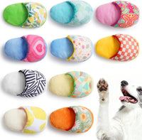Nocciola Squeaky Bread Stuffed Dog Toys Pack - Slippers