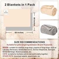 2 Blankets, Dog Cat Pet Blanket, Soft Warm Fleece, for Puppy - Beige+lightgray / 60"L x 40"W, 2/Pack - image 2