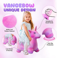 VangeBow inflatable plush giraffe animal hopper with four-legged base - view 5