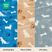 Luciphia Dog Blanket 3 Pack - 23x16 inch (Pack of 3) / Blue/Khaki/Gray - image 2
