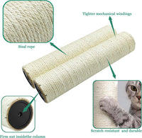 Cat Scratching Post Replacement Pole - M8*2poles / 30 cm / 11.81 in Beige - image 2