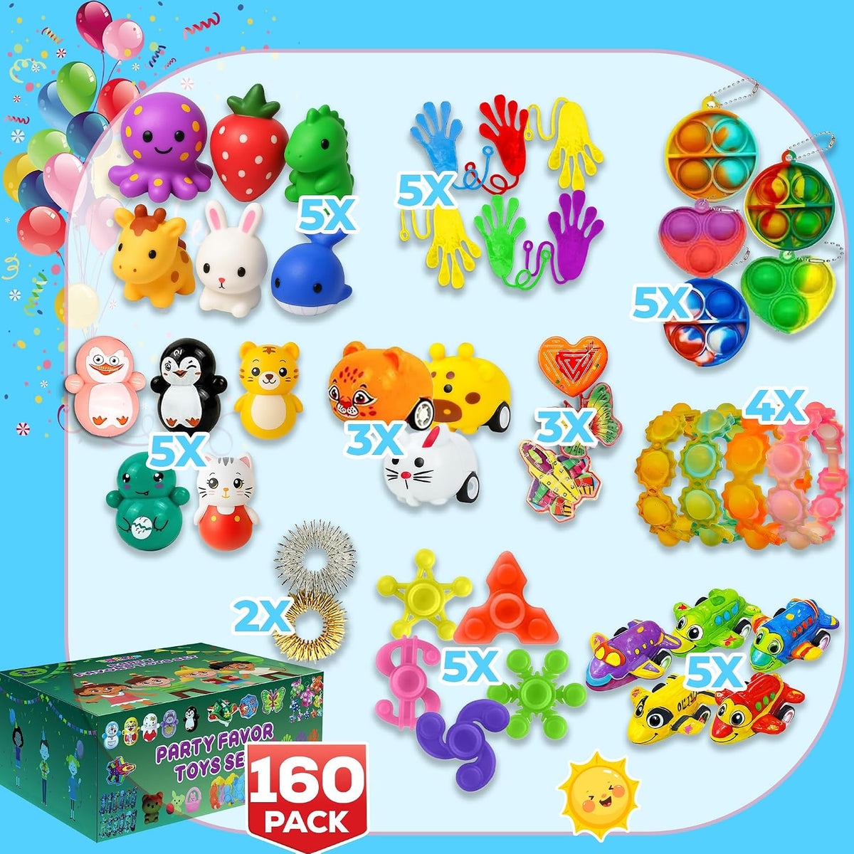 160 Pcs Fidget Toys Party Favors Pack - image 2
