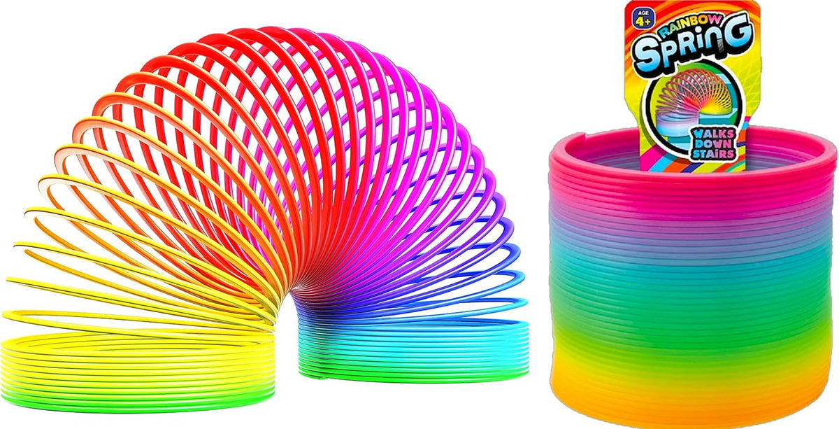 JA-RU Big Rainbow Magic Spring Toy Coil 1702-2A – Fun for Kids & Family - 1 Pack / Rainbow Spring Ring
