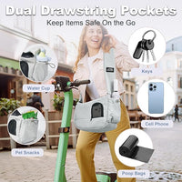 Cat Sling, Dog Carriers for Small Dogs up to 8.8 lbs Kitten and Puppy, Breathable Cats Carrier Pouch Pet Purse with Pockets, Hands-Free Pet Carrier with Safety Harness for Travel, Gray