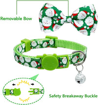 2 Pack Halloween Cat Collars with Bells, Breakaway - Christmas Santa Snow - image 2