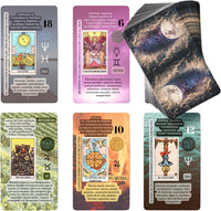 Witchy Cauldron Tarot Cards for Beginners with Meanings on Them - Spanish