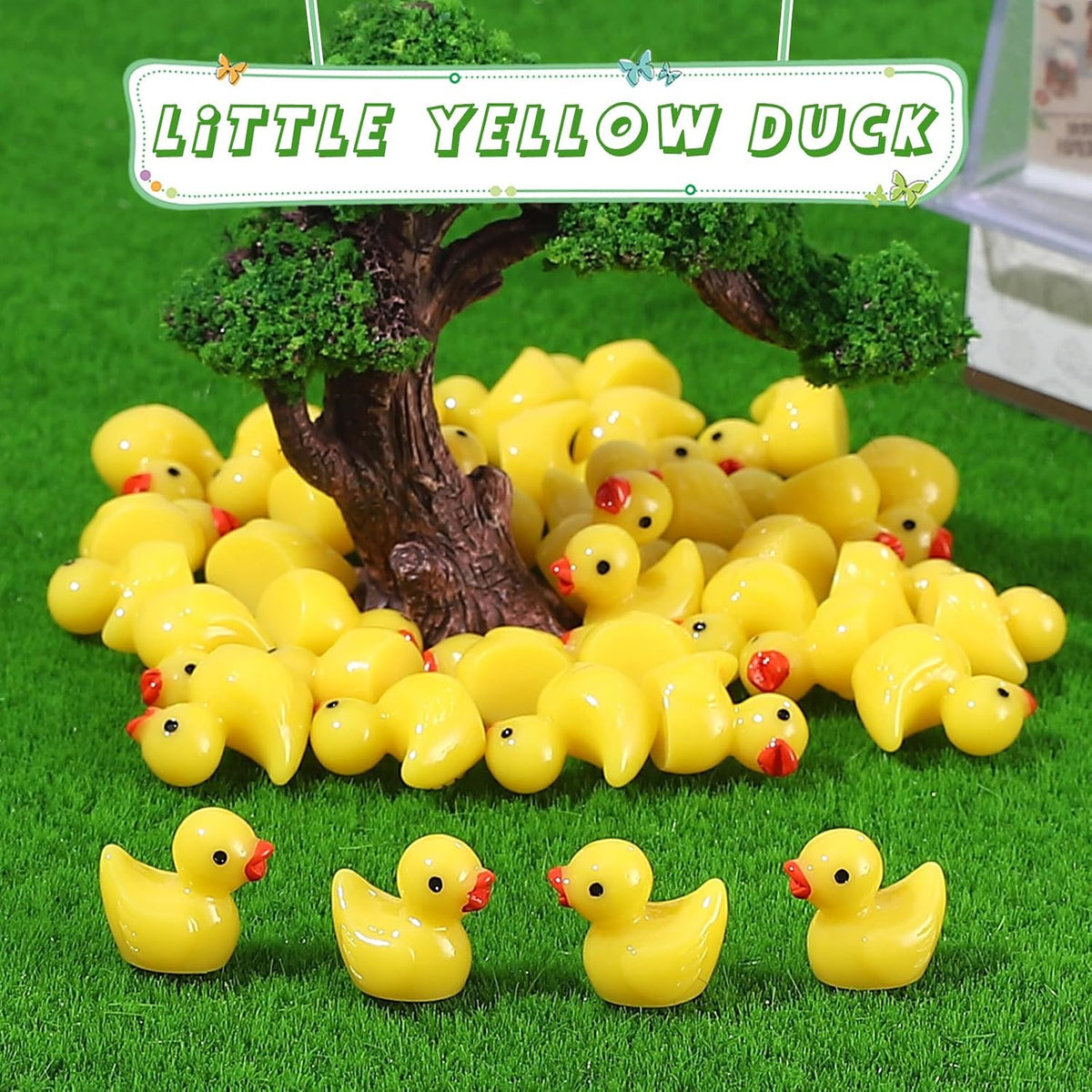GADIEDIE130Pcs Multicolor Mini Resin Ducks - 260Pcs Yellow - image 2
