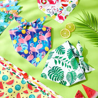 Chunful 100 Pieces Dog Bandanas Bulk Summer Pet Bandanas Pack Triangle Scarf Bib Kerchief Set for Small Large Dog Costume Accessories Decoration(19.7 x 13.8 x 13.8,Fruit)