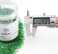 TWINKLING High Luster Round Fire Glass Stones,Glass Marbles,Glass Pebbles,Glass Beads Gems for Fire Pit Vase Fillers Crafts Aquarium Garden Decoration,3-6mm,1-Pound Jar (Light Green)