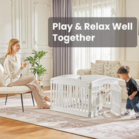 Sweetcrispy Dog Playpen, Plastic Puppy Pet Fence - White / 4 / 24IN - image 2