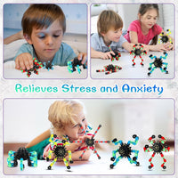 Jerify 40 pack transformable chain robot fidget spinner toys in five bright colors - view 14