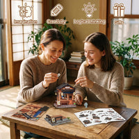 Owl Bookstore Book Nook Kit, 3D Wooden Puzzles with LED - Kagawa Udon House - image 4