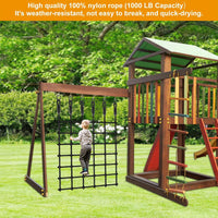 Climbing Cargo Net 49" x 77" Heavy Duty Climbing Rope Net for Outdoor - Black / 49" x 77" - image 2