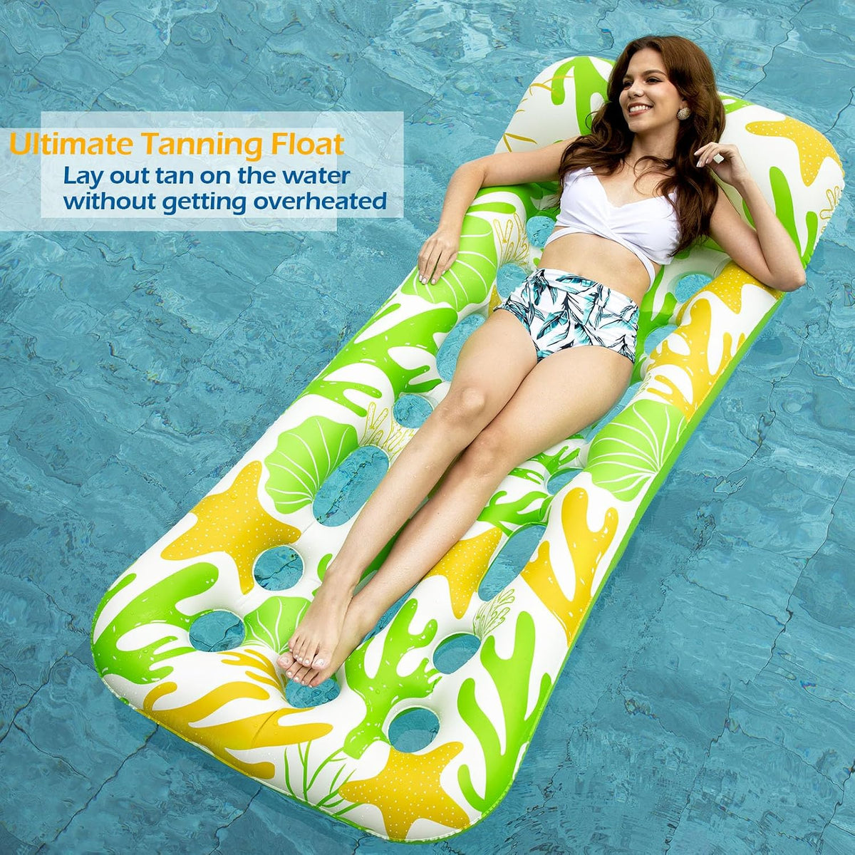 Jasonwell Inflatable Pool Float Lounge - Aqua & Green / 2 - image 4
