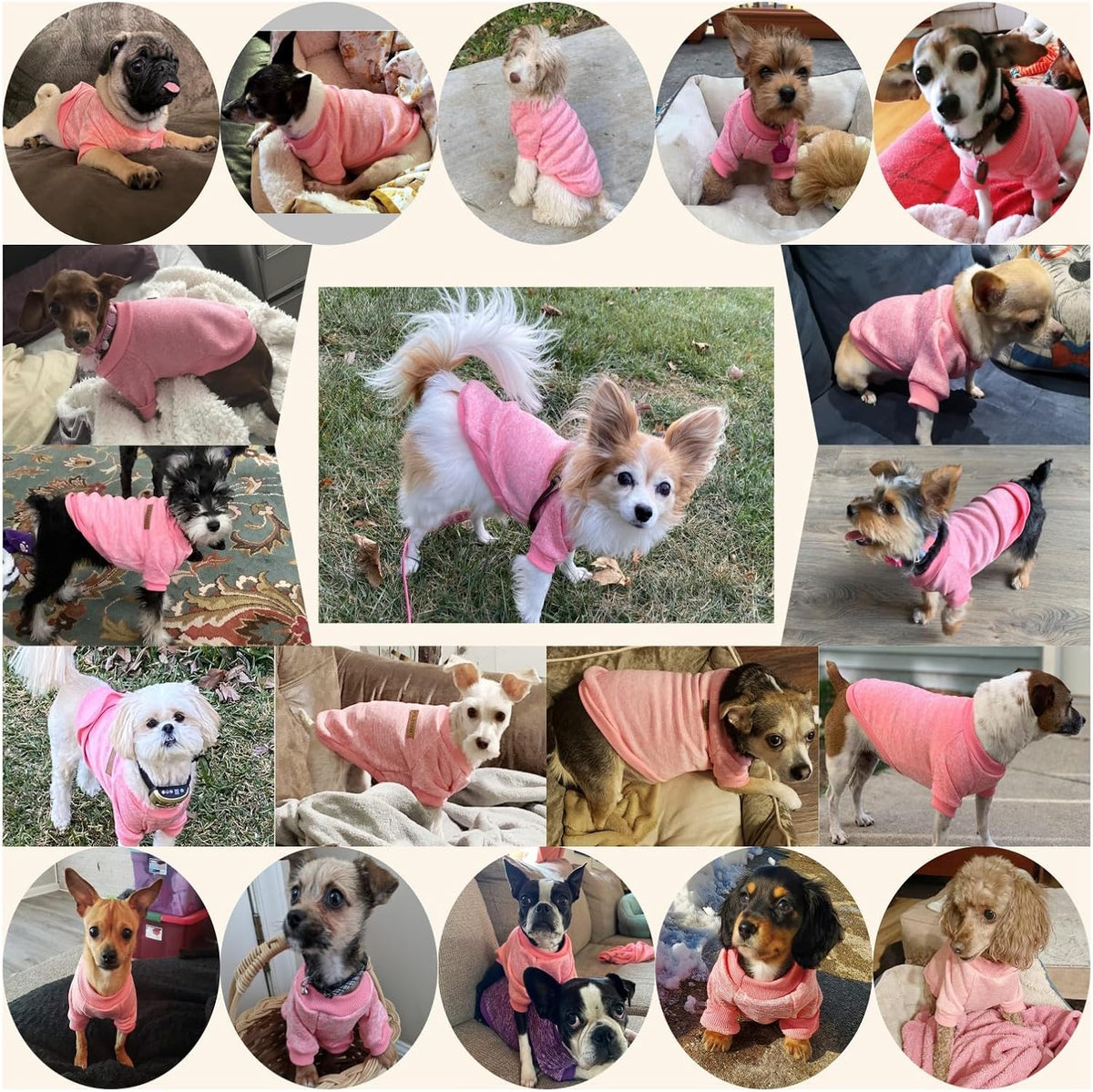 Dog Sweaters for Small Dogs, Soft Fleece Puppy Clothes - Pink / Small - image 4