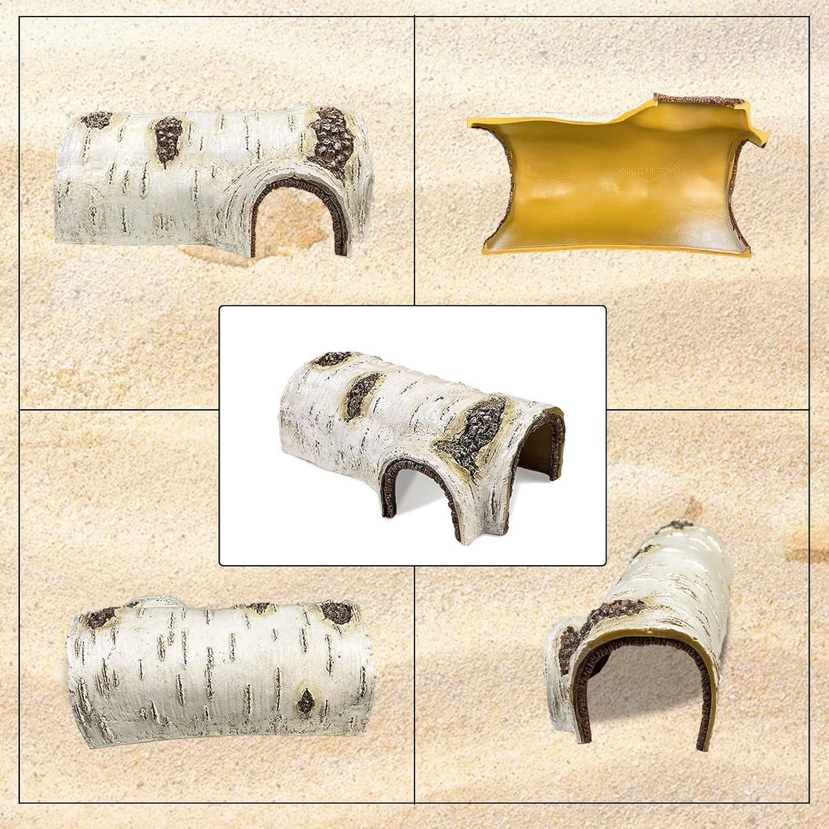 Reptile Hide Snake Cave Large Simulation Stone Resin Hideout Leopard - D-Medium - image 3