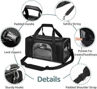 Wakytu TSA & Airline Approved Soft Pet Carrier for Cats/Dogs - 17.7"L x 11.0"W x 8.3"H / 1.0 Black - image 4