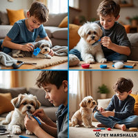 Pet Grooming Brushes Kit - 6-in-1 Complete Grooming Accessories for Deshedding, Detangling, and Dematting including Nail Clipper and File