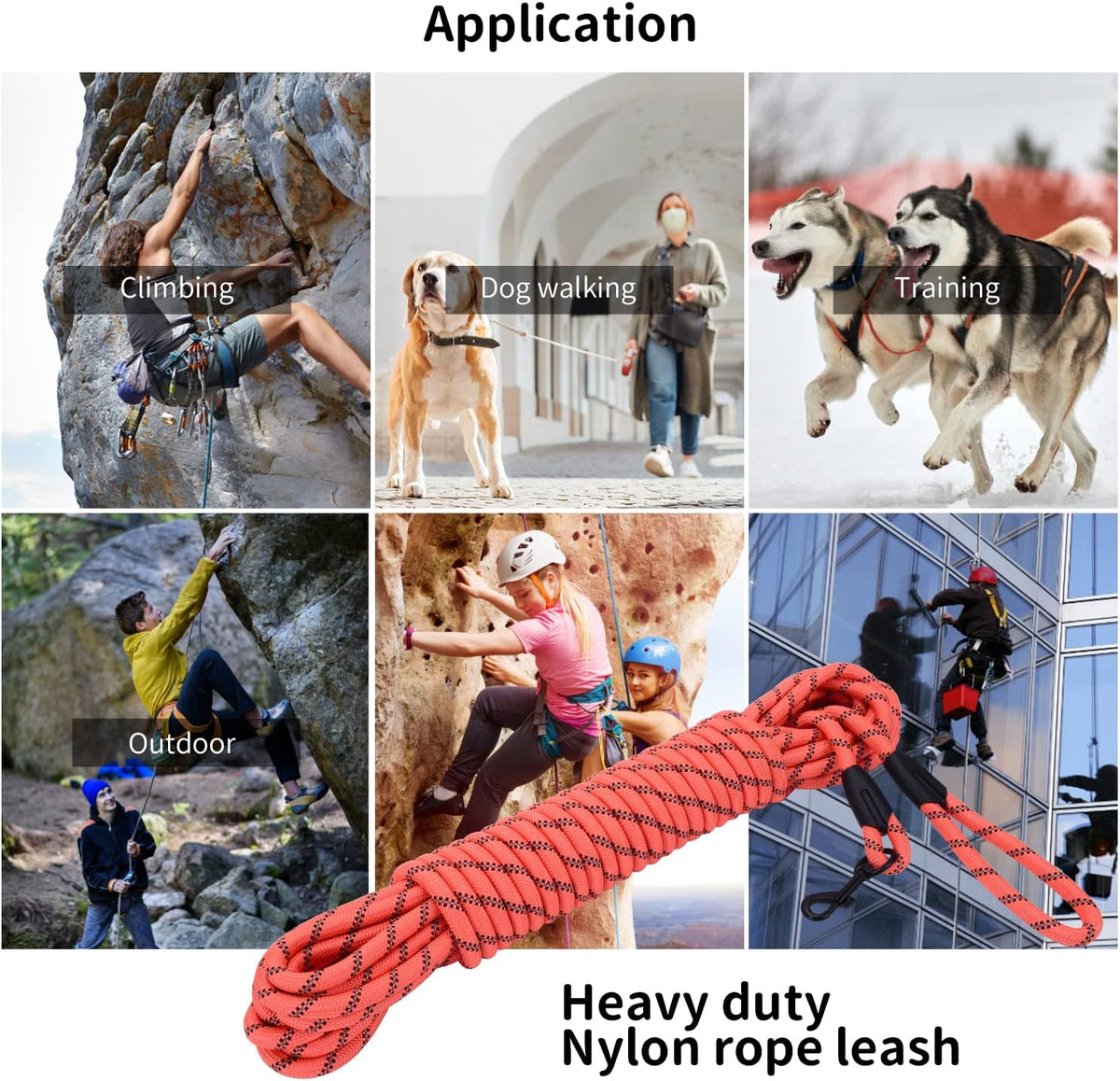 Hi Kiss Dog/Puppy Obedience Recall Training Agility Lead - 15 Feet / U1:Orange-Diam 1/3" - image 2