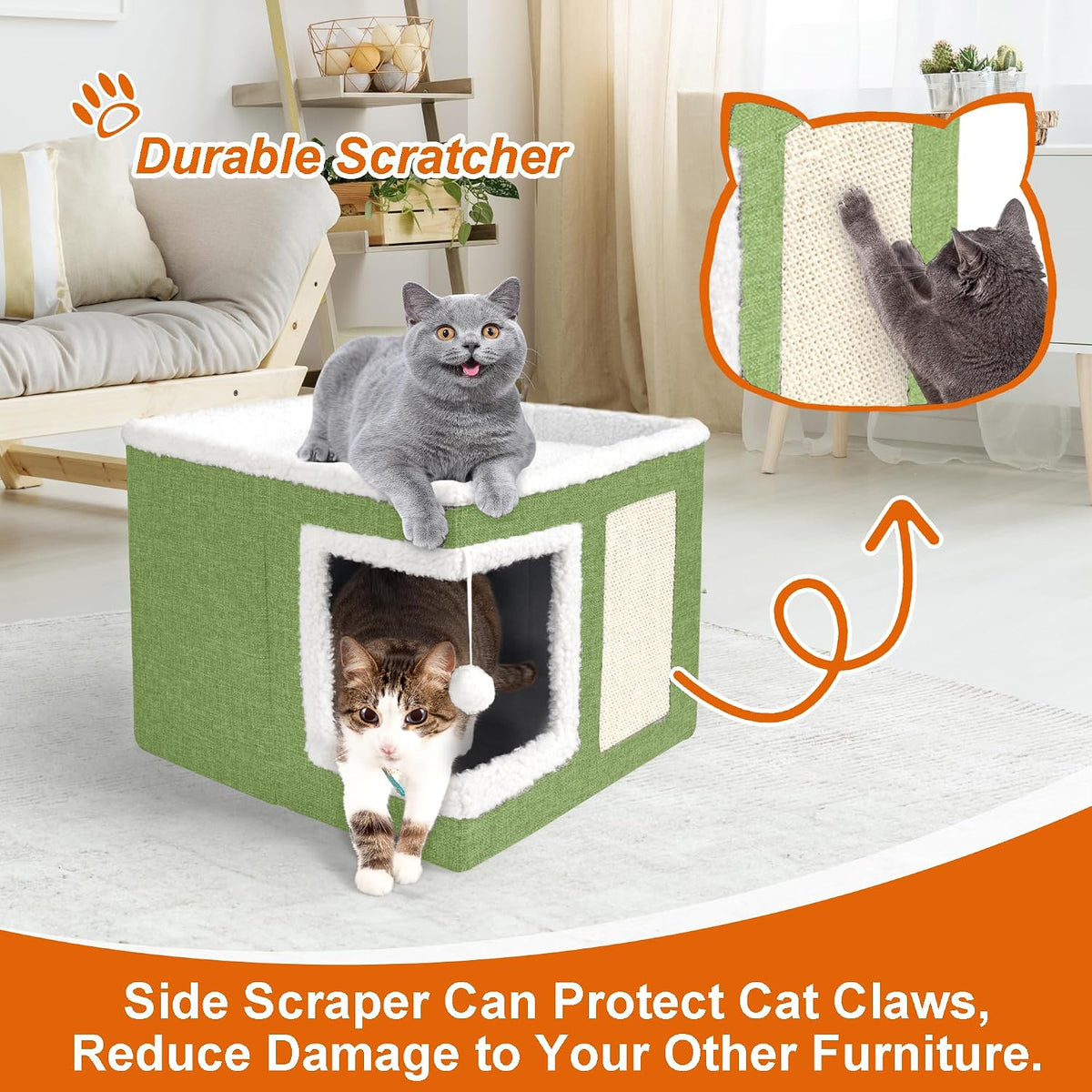 Loyareal Cat Houses for Indoor Cats - S / Green - image 2