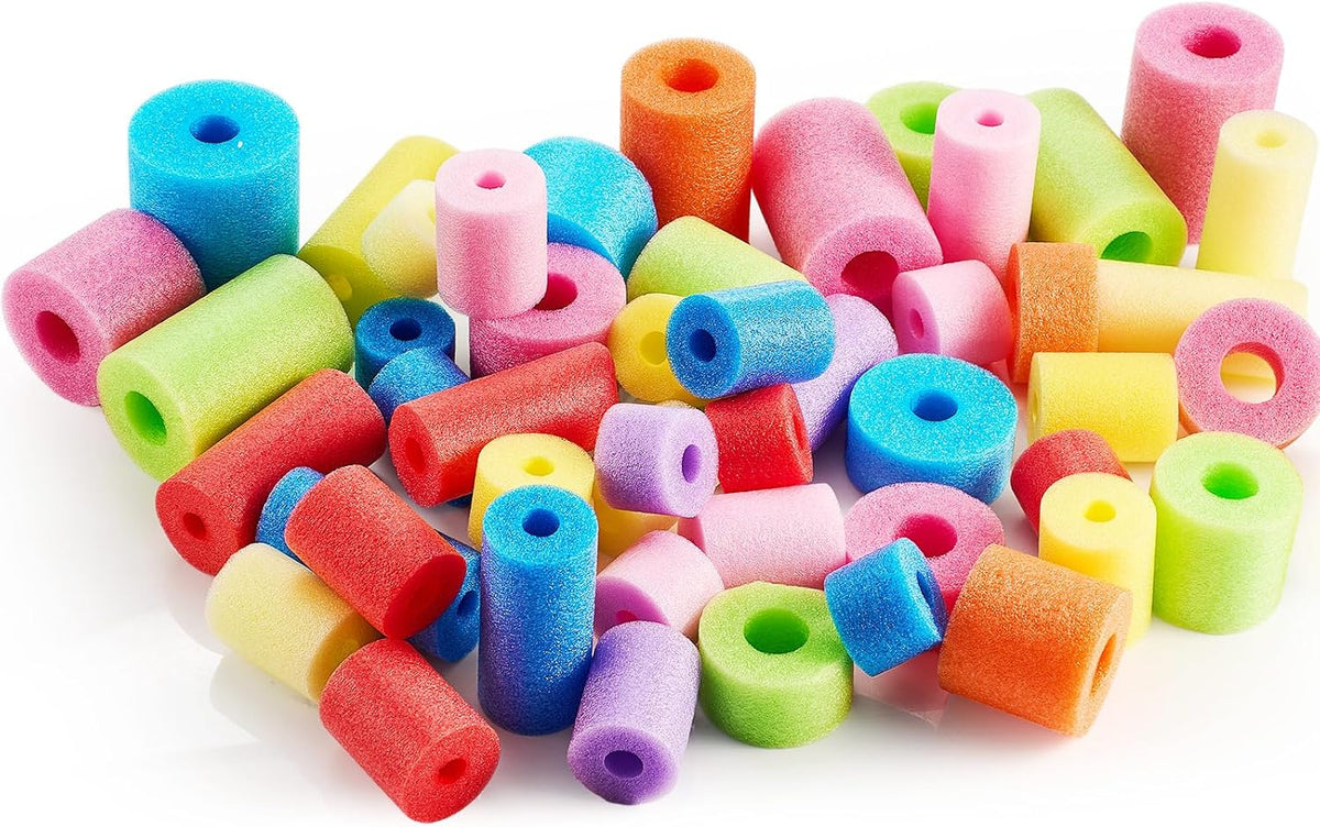 Frienda pool noodle bits, 50 colorful foam noodle pieces in assorted sizes - view 5