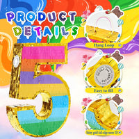 Rainbow Number 5 Pinata for 5th Birthday Party Decorations - 5 - image 2
