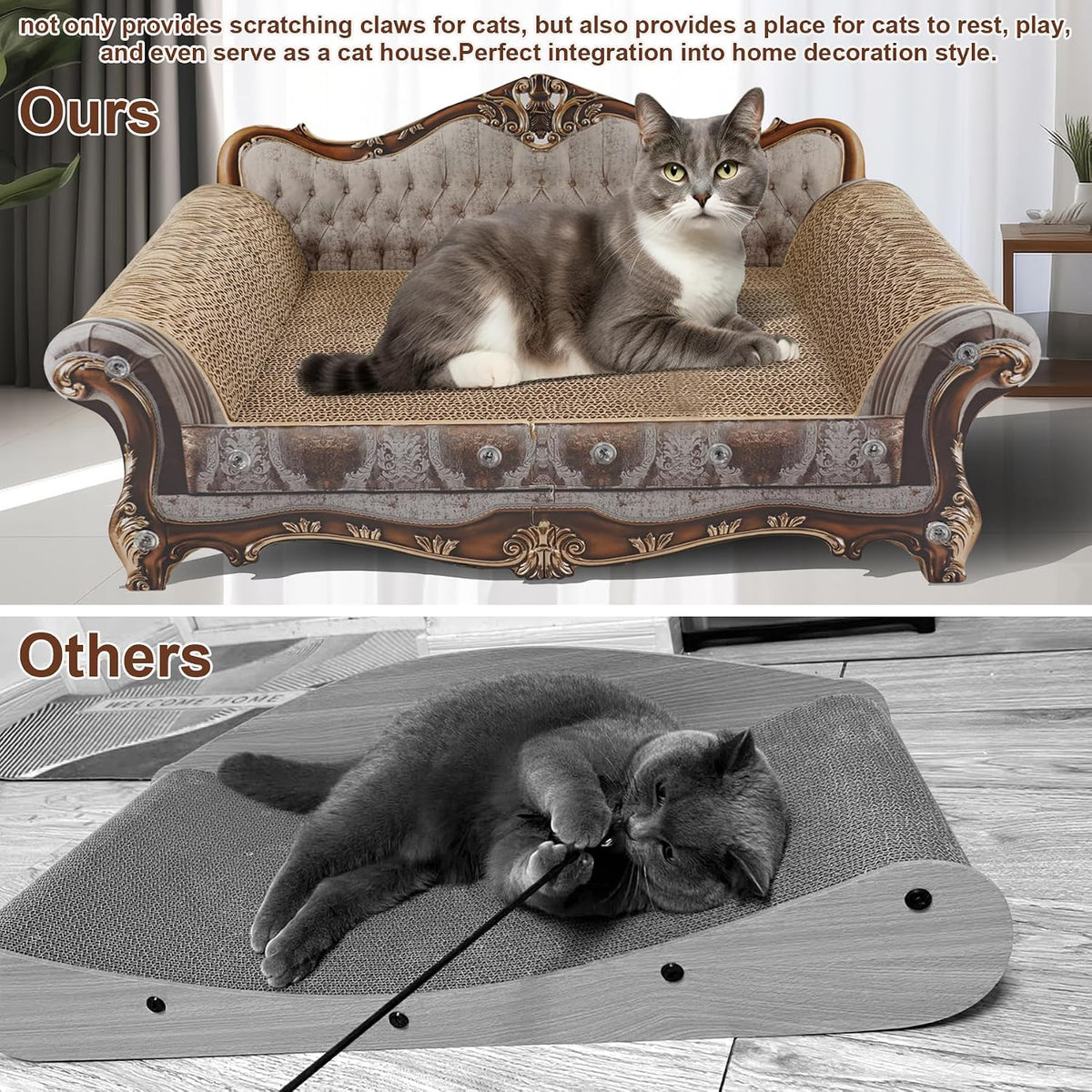 Sofa Shaped Cat Scratching Couch - 23 "L X 12.2" W X 10.6 "H - image 4