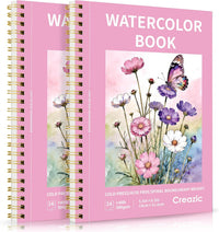 Watercolor Paper Pad, 5.5"x8.5”, Spiral, Bound with Tear - Rose Pink / 5.5" x 8.5" Spiral Bound (pack of 2)