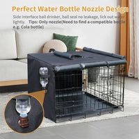 DONORO Dog Crate Cover 24 Inch Waterproof Pet Kennel Cover 600D Heavy - 36.0"L x 23.0"W x 25.0"H / Black - image 2