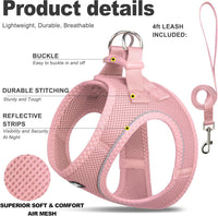 Fida Cat Harness and Leash Set for Walking Kitten and Puppy - XXXS (Neck:10.2"-11.4"; Girth:11.4"-12.6") / Pink - image 2