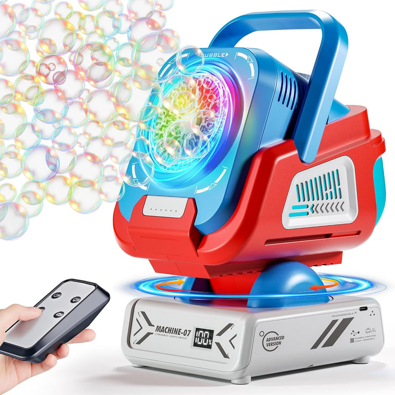 Upgraded Bubble Machine Outdoor Toys for Kids & Wedding Party – Fun for Kids & Family - Blue