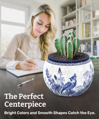 PieceRelax Unique 3D Puzzle Planter, 80 Plastic Pieces [K1101] - Oriental Birds and Flowers - image 3
