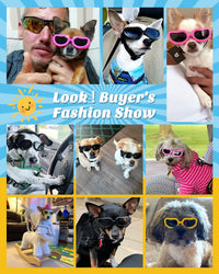 Lewondr Small Dog Sunglasses UV Protection Heart Shape Dogs Goggles - Pink / Solid - image 2
