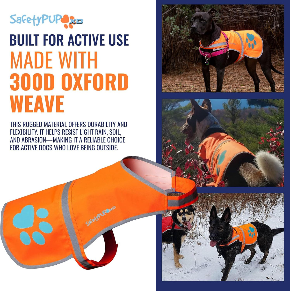 Blaze Orange Dog Vest. Reflective High Visibility in Hunting & Wooded - Orange / Large - image 4