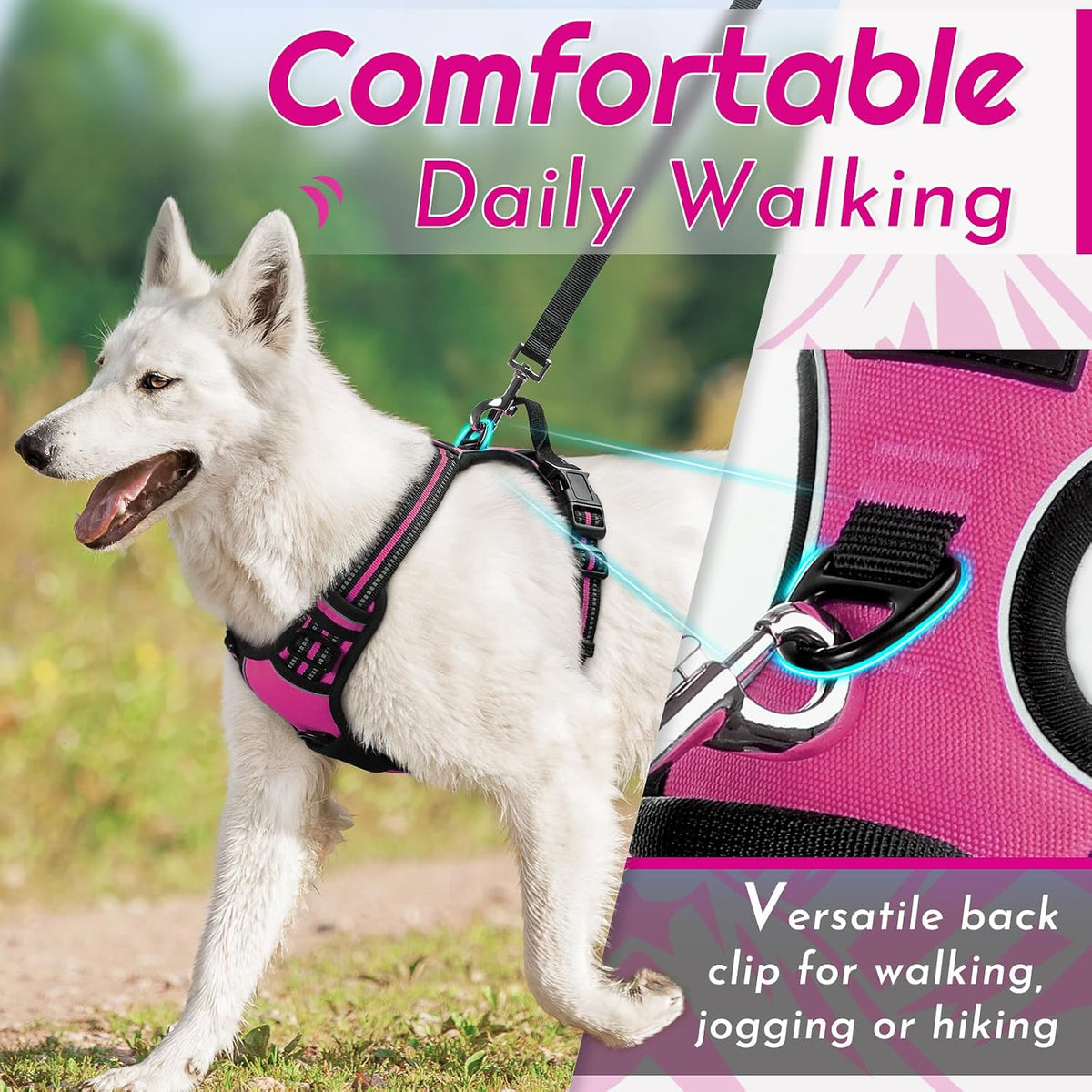 Eagloo Dog Harness for Large Dogs - X-large / Rose Red - image 3