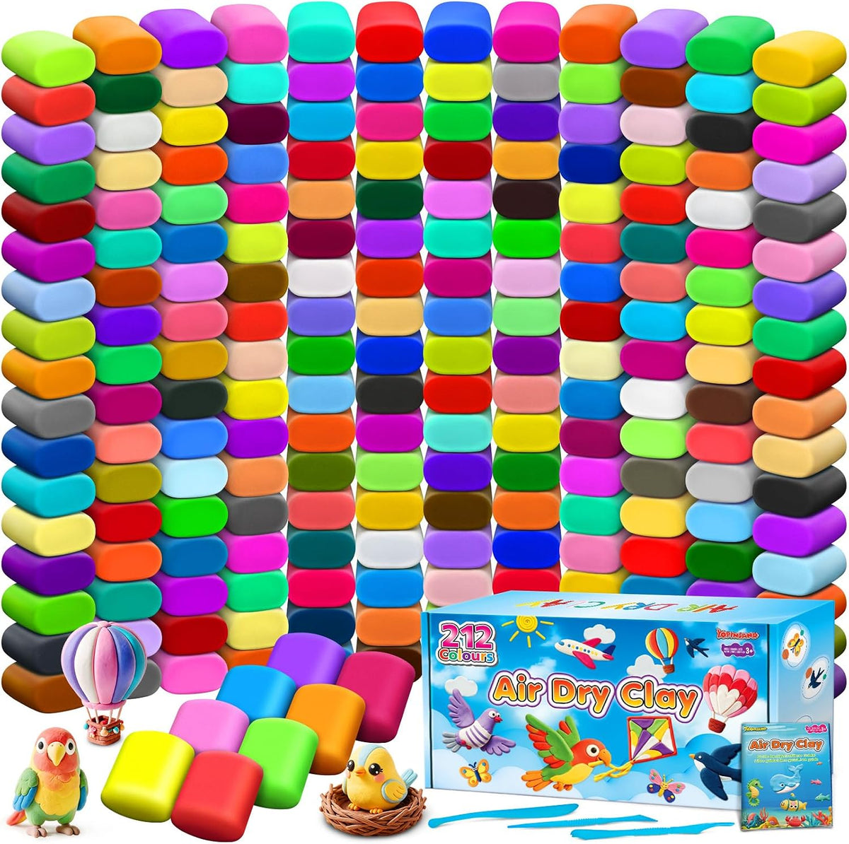 YOPINSAND air dry clay kit in 170 colors with modeling tools - view 3