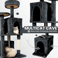 58.5inch Large Cat Tree Tower Condo for Indoor Cats - 58.5in / Grey Black - image 3