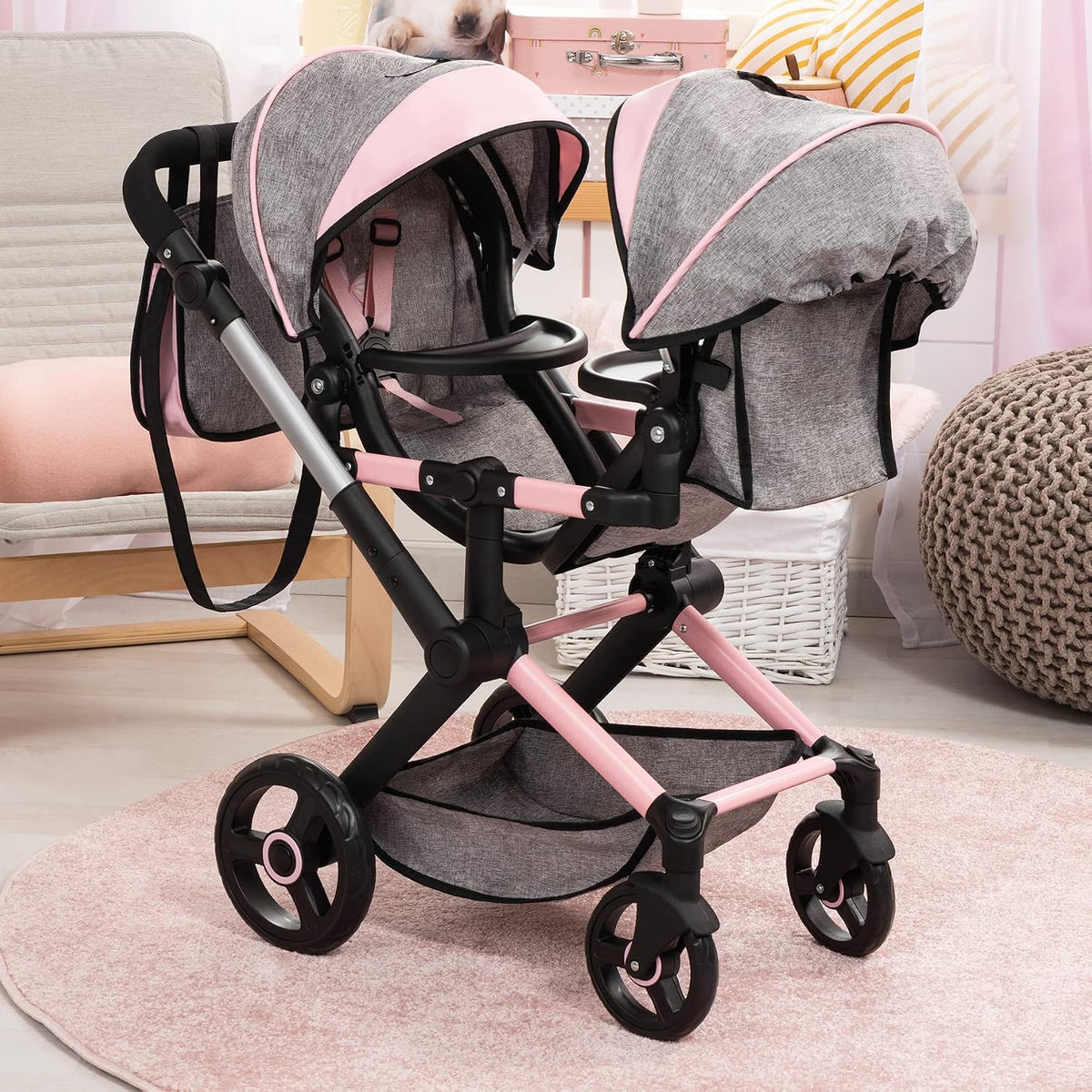 Bayer Twin Doll Stroller, Double Baby Stroller - image 3