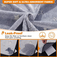LOOBANI Washable Pee Pads for Dogs, Fast Absorption Reusable Puppy Pads, Waterproof Whelping Mats, Non Slip Training Pet Playpen Mat for Floor, Dog Crate, Grey 2 Pack 36 x 36 in