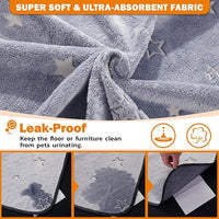 LOOBANI Washable Pee Pads for Dogs, Fast Absorption Reusable Puppy Pads, Waterproof Whelping Mats, Non Slip Training Pet Playpen Mat for Floor, Dog Crate, Grey, 2 Pack 48 x 48 in